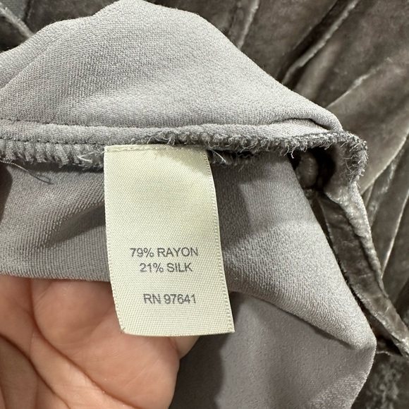 J. Jill Gray Velvet Rayon Silk Blend Long Sleeve Top Size: S - Picture 5 of 6